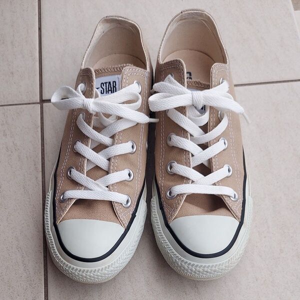 美品★CONVERSE ALL STAR ベージュ系 ローカットスニーカー 23センチ コンバース