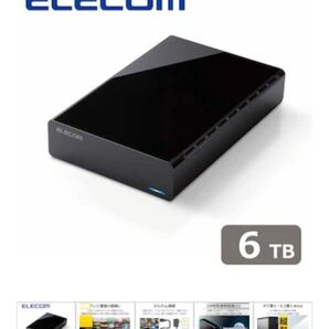【お得な2台セット】ELECOM 外付けHDD 6TB ELD-HTV060UBK ブラック