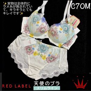 【要事前在庫確認】C70M レッドレーベル バイ トリンプ 天使のブラ スリムライン 0102 WH