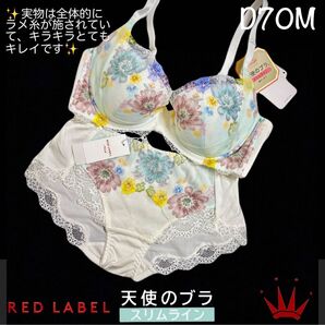 【要事前在庫確認】D70M レッドレーベル バイ トリンプ 天使のブラ スリムライン 0102 WH
