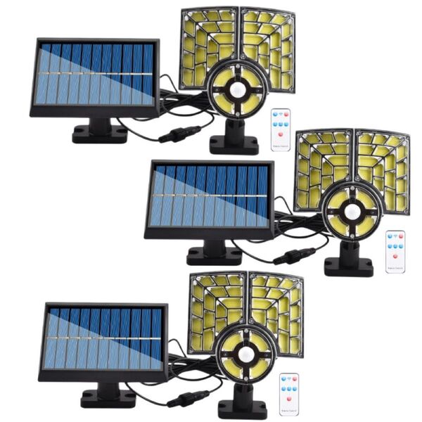 新2024 リモコン付き LEDソーラーライト LEDセンサーライト 防水 分離型 IP65防水 屋外照明 LED作業灯防犯ライト