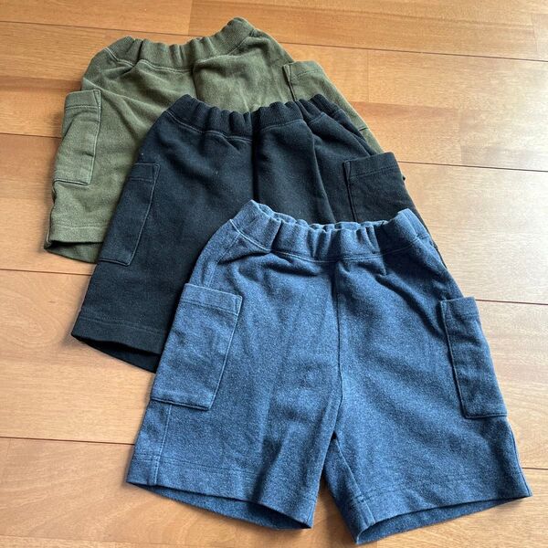 90cm、3着セット、保育園服、UNIQLO、ユニクロ、スエットハーフパンツ、子供服、キッズ服、ベビー服