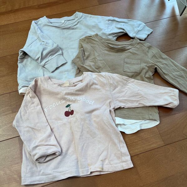 90cm、3着セット、保育園服、しまむら、ロンT、子供服、キッズ服、ベビー服