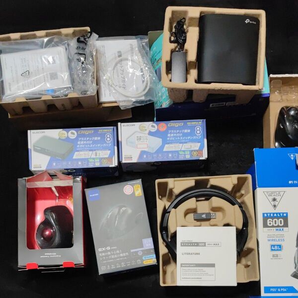 【ジャンク】動作未確認 PC 周辺機器 マウス ヘッドホン トラックボールマウス Wi-Fi