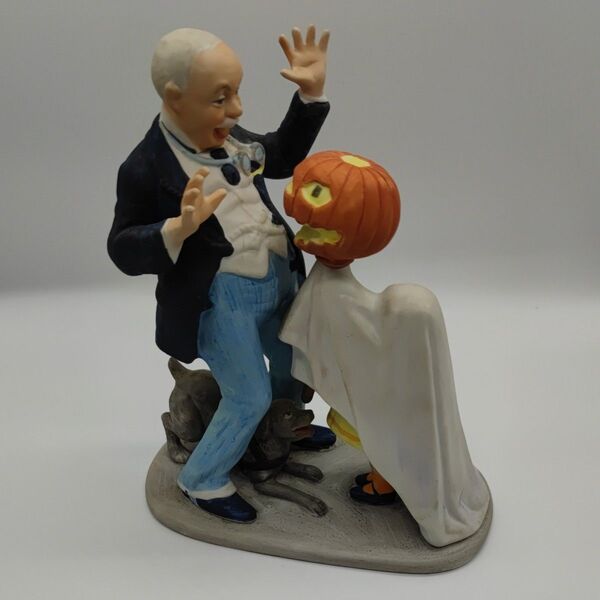 B ノーマン ロックウェル 陶器製 人形 トリックオアトリート the12 Trick or Treat