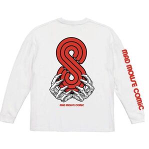 MAD MOUSE COMIC マッドマウスコミック 8周年記念 ロンT 長袖Tシャツ カットソー【サイズ L】ホワイト 白