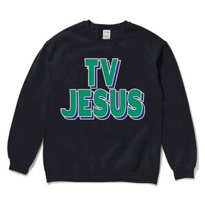 マッドマウスコミック TV JESUS SWEAT 8oz.裏起毛 スウェット トレーナー ブラック 黒 新作 新品【XL】