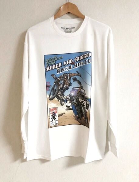 ハウゼンブロス × ラフアンドラゲッド 長袖Tシャツ カットソー ロンT コラボ 新品 ホワイト 白 ダブルネーム サイズL