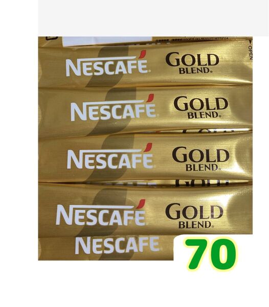 ネスカフェゴールドブレンドインスタントスティックコーヒー70本、箱無し値下げ不可ゆうパケットポスト 賞味期限2026.3以降