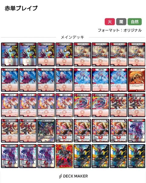 赤単ミリオンブレイブ・カイザー デッキ デュエマ