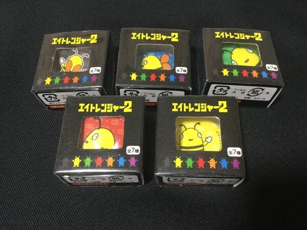 関ジャニ∞ SUPER EIGHT ハチモン缶バッジ エイトレンジャー2×ハイチュウ セブンイレブン限定 黒 青 緑 赤 黄 5種