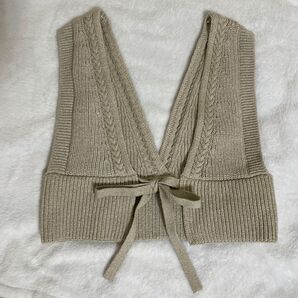GU 2WAYメランジニットビスチェ ベージュ