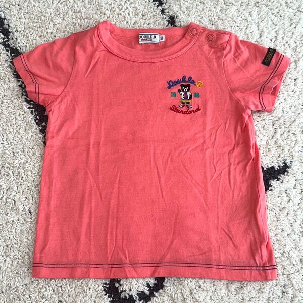 MIKIHOUSE DOUBLE.B ミキハウス ダブルビー 半袖 Tシャツ 刺繍 ピンク ビーくん 90