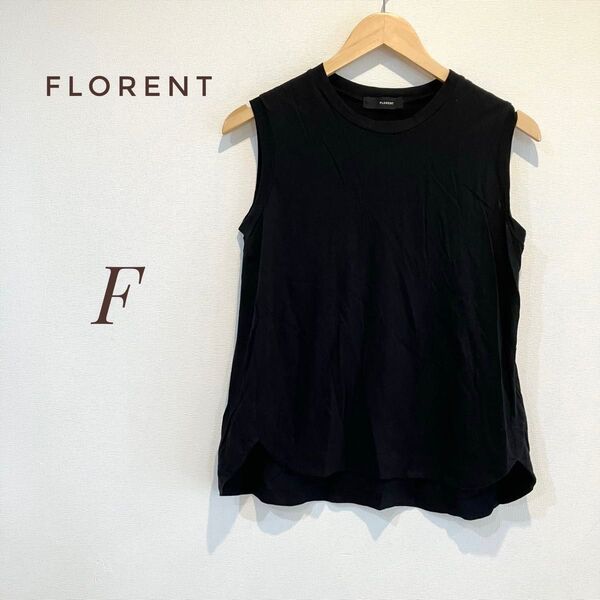 【FLORENT】フローレント ノースリーブT ブラック 日本製 タンクトップ カットソー Tシャツ トップス コットン