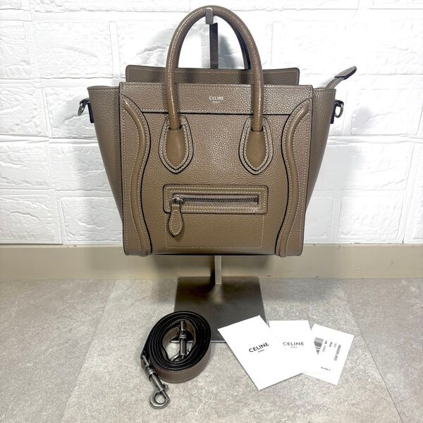 CELINE セリーヌ ラゲージ ナノショッパー ショルダーバッグ スリ 新ロゴ