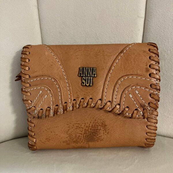 ANNA SUI 二つ折り財布 レザー キャメル