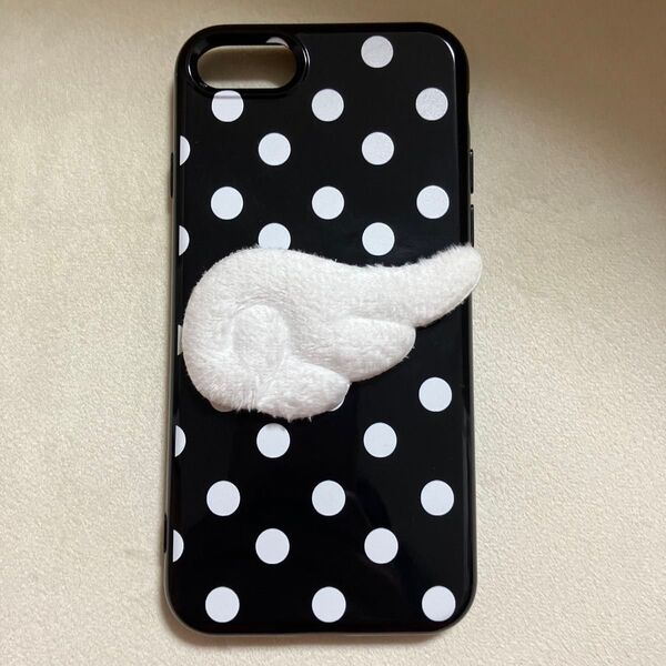 iPhoneSE対応 スマホケース 水玉模様 羽