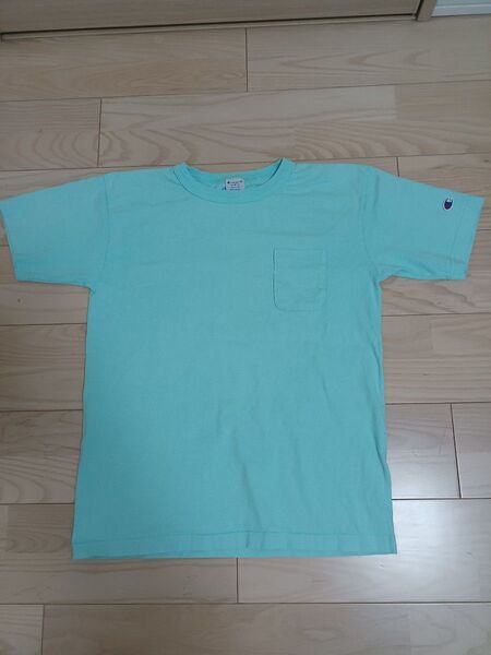 チャンピオン T1011 ポケットTシャツ ヘビーウェイトコットン ライトブルー