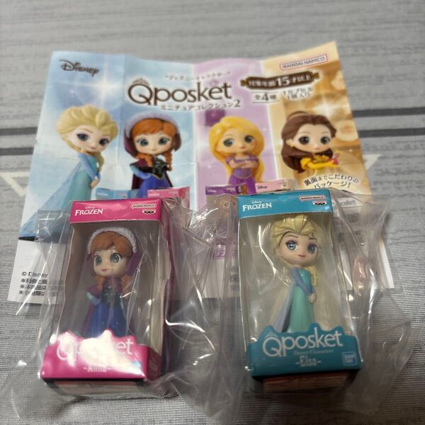 Disney Qposket ミニチュアコレクション2 アナ、エルサ