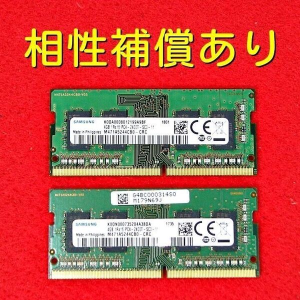 ノートパソコン用メモリ DDR4 4GB×2(合計8GB)/SAMSUNG