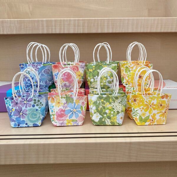 ミニ紙袋 ハンドメイド フラワーガーデン デザインペーパー