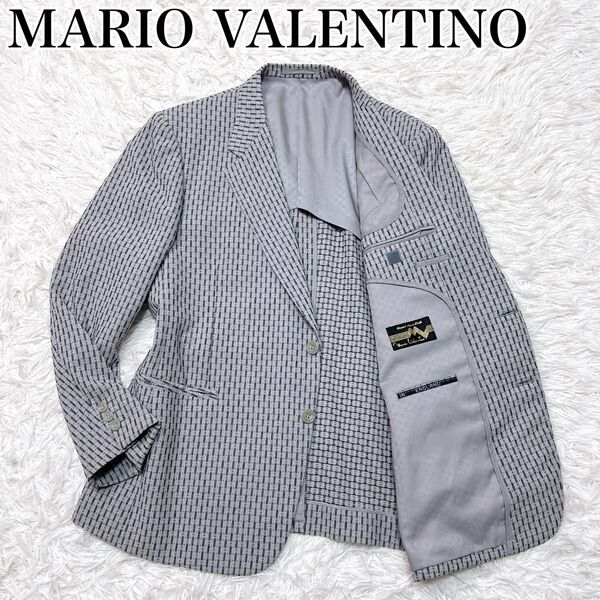 【大きいサイズ】MARIO VALENTINO マリオバレンチノ テーラードジャケット サマージャケット 背抜き 総柄 メンズ