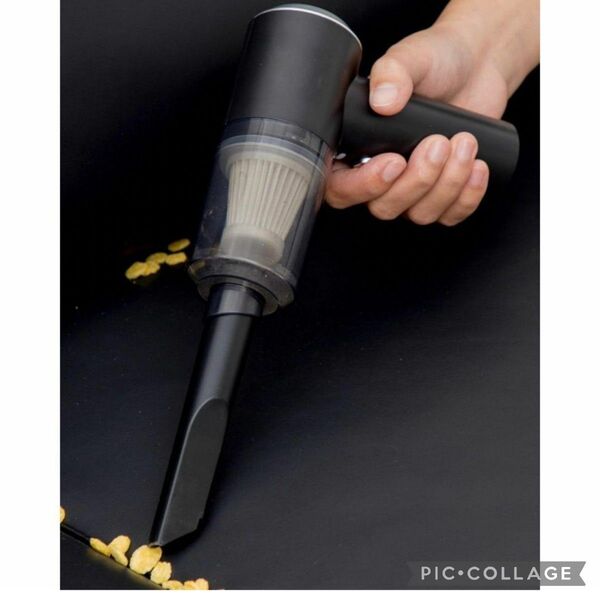 ハンディクリーナー 掃除機 コードレス コンパクト パワフル 吸引力 USB充電式 車載掃除機 車用 クリーナー ブラック省エネ