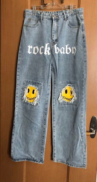 L☆ニコちゃんポップな可愛いジーパン♪クーポンポイント消化 デニム パンツ