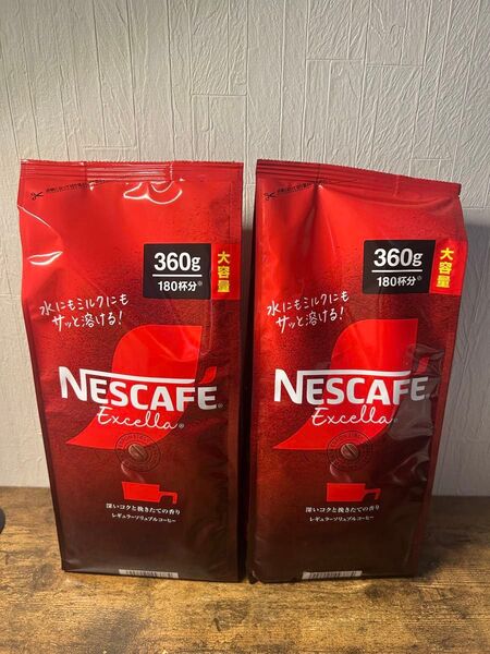 ネスカフェ エクセラ レギュラー 360gソリュブル コーヒー 詰替 (2個セット, エクセラ)
