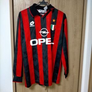 lotto ACミラン 長袖ユニフォーム レッド Lサイズ 古着 90s
