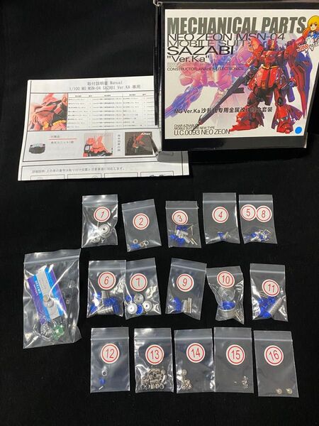 1/100 MG サザビー専用 メタル改造キット ブルー メタルディテールアップパーツ LED発光ユニット付き 日本語取説付