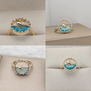 可愛いクジラのリング