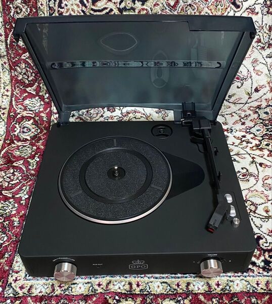 【ほぼ未使用】GPO スピーカー内蔵 レコードプレーヤー 3スピード