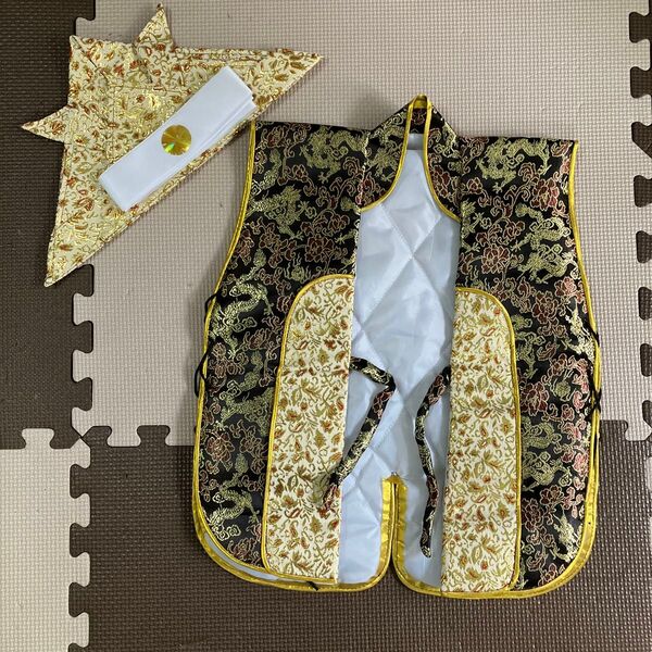 初節句 陣羽織 金襴 烏帽子ハチマキ付 3点セット 舞台衣装 侍 和服