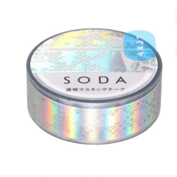 SODA 貼ってはがせる 透明 マスキングテープ レース 15mm×4m巻 マステ ラッピング 手帳
