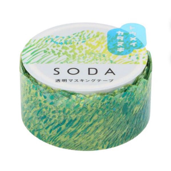 SODA 貼ってはがせる 透明 マスキングテープ ヤマナミ 20mm×3m巻 マステ