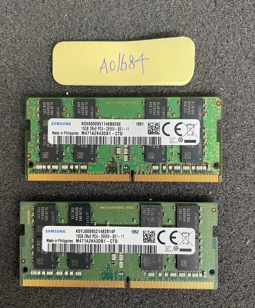 A01684/中古品/ノートパソコンメモリ-32GB/Samsung /16GB-DDR4-2666V 2枚セット/動作確認済み