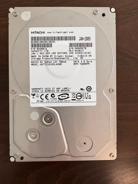 HITACHI 1TB HDD HDT721010SLA360