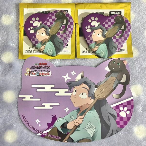 忍たま乱太郎 ナンジャタウン 開幕!“忍”形劇の段 物販特典 ねこ型カード ハート缶バッジ コレクション 綾部喜八郎