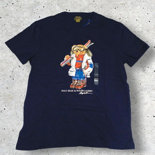【新品タグ付き】POLO RALPH LAUREN ポロラルフローレン ポロベア スキーヤー プリント ネイビー L