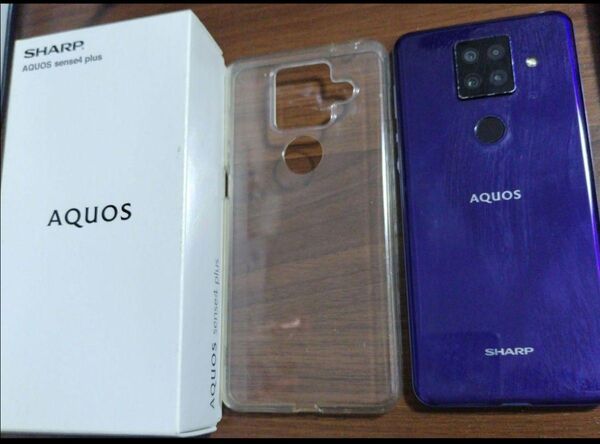 SHARP AQUOS SENSE4 plus 箱付き ケース付 フィルム付 本体 SIMフリー