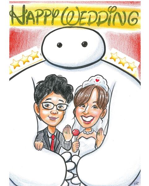 プレゼント似顔絵オーダー受付中!!!ウェディング・誕生日・還暦