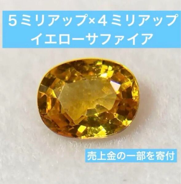 最終値】イエロー系サファイア 宝石 ルース 天然石 オーバル 誕生石 コランダム 黄色系 ゴールデン系 5ミリアップ×4ミリアップ
