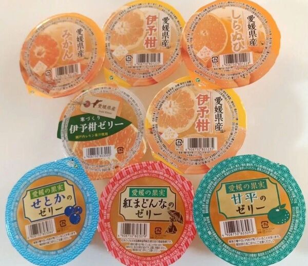 えひめ中央農業協同組合 国産果肉入りフルーツゼリー8点セット 愛媛県産ブランド柑橘 紅まどんな。甘平。せとか