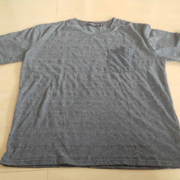 VネックTシャツ グレー L