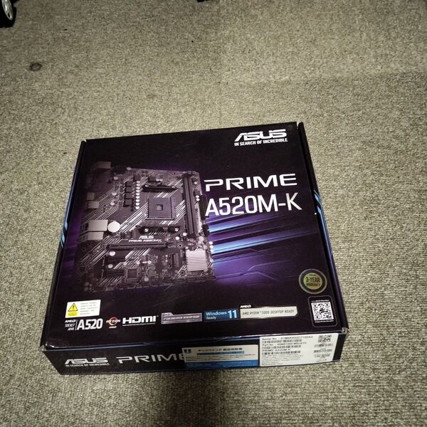 Ryzen7 5700X asus primeA520M-K ddr4 2666 8gb2枚セット AM4 mATXマザーボード