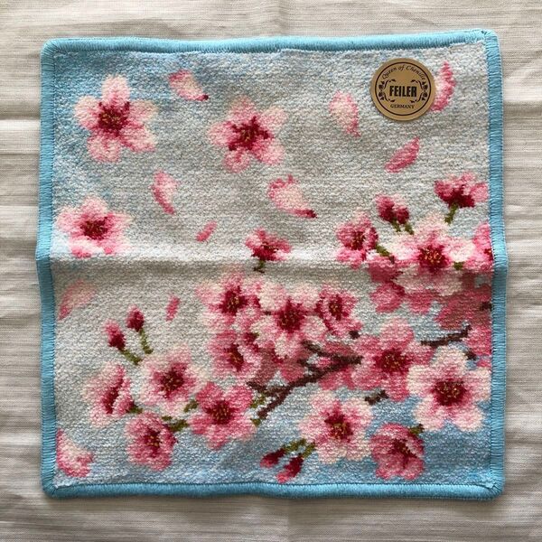 未使用品 FEILER ハンカチ SAKURA サクラ フェイラー 桜 シュニール織り タオルハンカチ シェニール織り さくら
