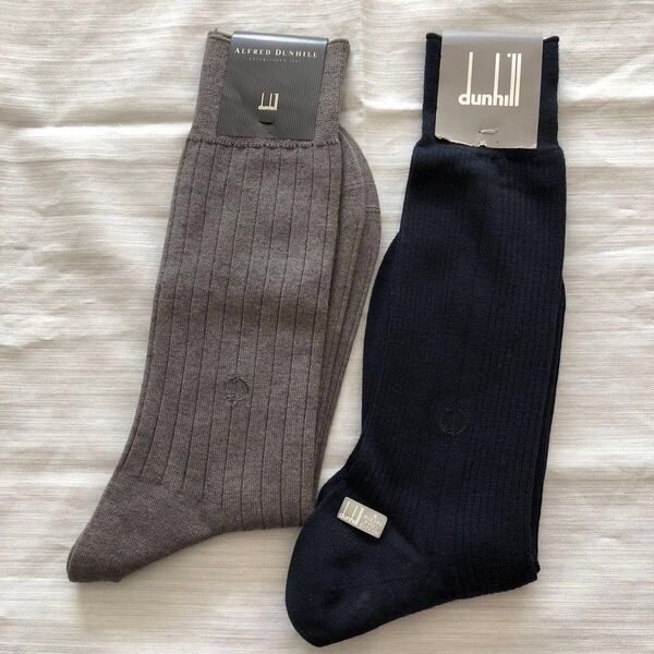 未着用品 dunhill 紳士 靴下 2足セット ダンヒル サイズ25 日本製 ビジネスソックス ALFRED DUNHILL