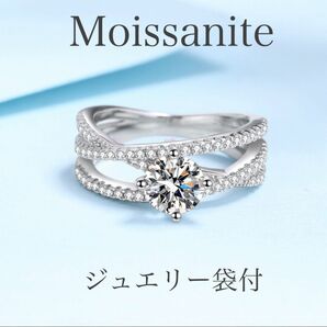 1ct モアサナイト リング ソリティア 【ST】【GRA証明書付】