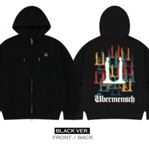 【G-DRAGON】 UBERMENSCH HOODIE ZIP-UP 黒